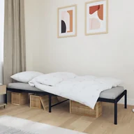 Łóżka - Metalowa rama łóżka, czarna, 75x190 cm Lumarko! - miniaturka - grafika 1