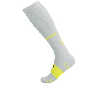 COMPRESSPORT Skarpety kompresyjne FULL SOCKS OXYGEN whie/safe yellow - Skarpetki sportowe męskie - miniaturka - grafika 8