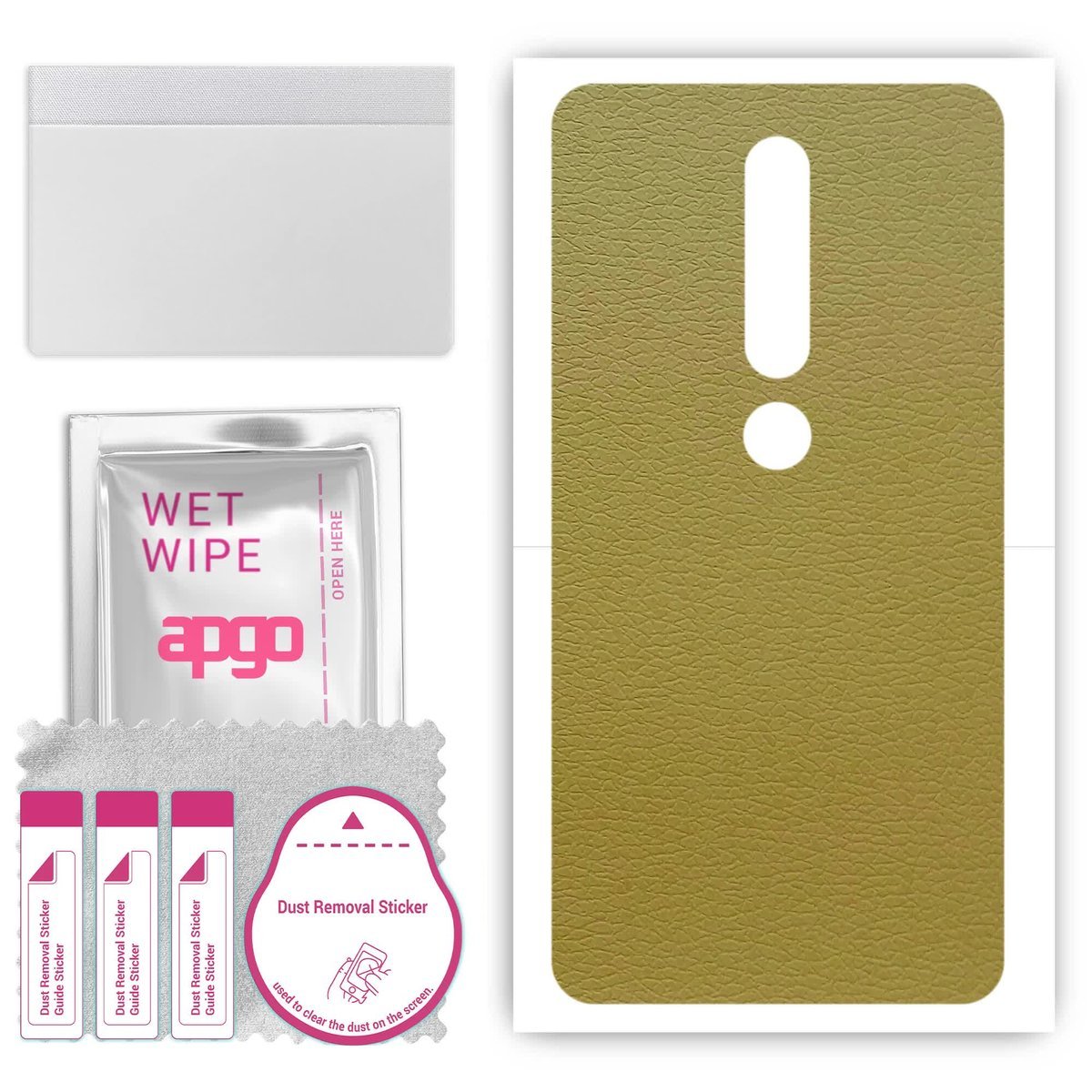 Folia naklejka skórka strukturalna na TYŁ do Nokia 6.1 - Skóra Oliwkowa - apgo SKINS