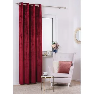 Zasłona z kółkami VELVET 140 x 260 cm rubinowa - Zasłony - miniaturka - grafika 1