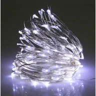 Oświetlenie świąteczne - Lampki 50 LED zimny biały druciki łezki na baterie CORTINA POLAND - miniaturka - grafika 1