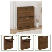 Szafki na buty - The Living Store Szafka na buty dąb brązowy 59x17x81 cm Materiał drewnopochodny - miniaturka - grafika 1