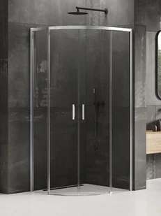 Kabina prysznicowa półokrągła 80x80 chrom K-3554 Prime New Trendy Chrome - Kabiny prysznicowe - miniaturka - grafika 1