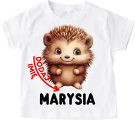 Koszulki dla dziewczynek - Koszulka z jeżem i mieniem na Dzień Jeża - wzór jeż8 - miniaturka - grafika 1