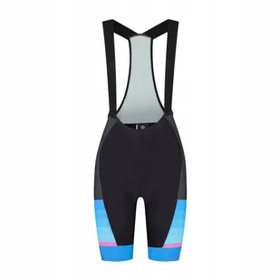 Spodenki rowerowe damskie na szelkach Rogelli Impress II XL Czarno-niebiesk - Spodenki rowerowe - miniaturka - grafika 1