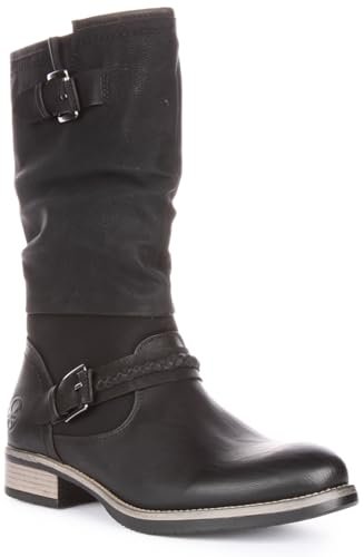 Rieker 98860 wysokie kozaki damskie, czarny, 37 EU