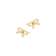 Biżuteria dla dzieci - Złote kolczyki 585 Błyszczące Kokardy - miniaturka - grafika 1