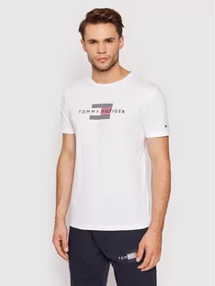 Koszulki męskie - Tommy Hilfiger T-Shirt Lines MW0MW20164 Biały Regular Fit - grafika 1