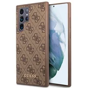 Etui i futerały do telefonów - Guess GUHCS23LG4GFBR S23 Ultra S918 brązowy/brown hard case 4G Metal Gold Logo - miniaturka - grafika 1
