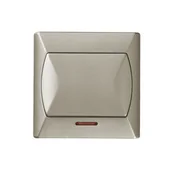 Wyłączniki światła i elektryczne - Ospel Włącznik pojedynczy z podświetleniem AKCENT satynowy - miniaturka - grafika 1