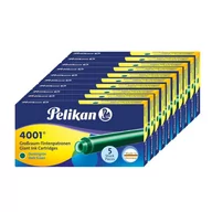 Naboje i atramenty - Naboje do pióra wiecznego długie 4001 zielone PELIKAN 50szt - miniaturka - grafika 1
