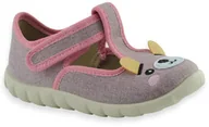 Buty dla dziewczynek - Kapcie dla dziewczynki do żłobka do przedszkola Befado 627P002 Flexi Różowe - miniaturka - grafika 1