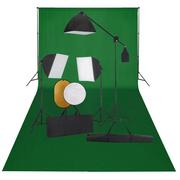 Lampy studyjne - vidaXL Zestaw studyjny Zestaw studyjny z lampami softbox tłem i blendami 3067067 - miniaturka - grafika 1