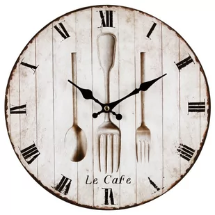 Atmosphera Zegar ścienny do kuchni Le Cafe rzymskie cyfry beżowy 28 cm 126505-pattern1 - Zegary - miniaturka - grafika 1