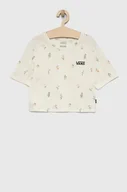 Koszulki sportowe damskie - Vans t-shirt bawełniany kolor beżowy - miniaturka - grafika 1