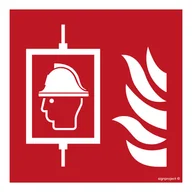 Systemy ekspozycyjne i znaki informacyjne - BF017 DŹWIG DLA STRAŻY POŻARNEJ, KN - FOLIA PODŁOGOWA NIEŚWIECĄCA; (350X350MM) - miniaturka - grafika 1