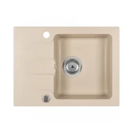 Zlewozmywaki - Kerra Zlewozmywak granitowy jednokomorowy Coast 25 z ociekaczem beżowy - miniaturka - grafika 1