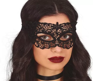 Maska koronkowa czarna wenecka ażurowa elegancka - Balony i akcesoria - miniaturka - grafika 1