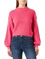 Swetry damskie - Vila Women's VIFELO L/S Cropped Knit TOP/SU-NOOS sweter, Fandango Pink/Szczegóły: melanż, XS, Fandango Pink/Szczegóły: melanż, XS - miniaturka - grafika 1