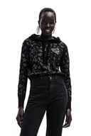 Swetry damskie - Desigual Women's Black JERS_BONVENT 2000 sweter damski, L - miniaturka - grafika 1
