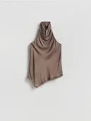 Koszulki i topy damskie - Reserved - Satynowy top z koronką - beżowy - miniaturka - grafika 1