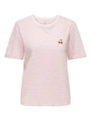 Koszulki i topy damskie - ONLY Koszulka w kolorze jasnoróżowo-białym - miniaturka - grafika 1