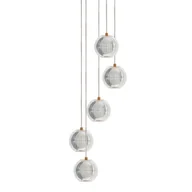 Lampy sufitowe - Lampa wisząca Brillant LP-3303/5P GD LED 28W 3000-6000K kule złoty - miniaturka - grafika 1