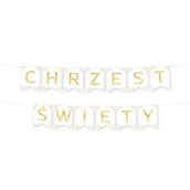 Balony i akcesoria - Banner Chrzest Święty Złoty 160Cm - miniaturka - grafika 1