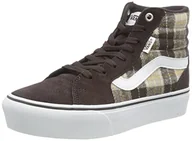 Trampki damskie - Vans Damskie trampki Filmore Hi Platforma, w kratę, brązowo-białe, 4 UK, Pled Mix brązowy biały, 36.5 EU - miniaturka - grafika 1
