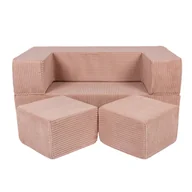 Fotele i pufy dla dzieci - Sofa dziecięca Aesthetic Cube Sofa Pudrowy róż - miniaturka - grafika 1