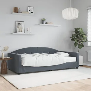 Sofa z materacem do spania, ciemnoszara, 100x200 cm, aksamit Lumarko! - Łóżka - miniaturka - grafika 1