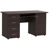 Biurka - Biurko Do Gabinetu Zamykanym Kontenerkiem Na Kluczyk Wenge T1-Z29 - miniaturka - grafika 1