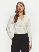 Bluzki damskie - Calvin Klein Bluzka K20K208067 Écru Regular Fit - miniaturka - grafika 1