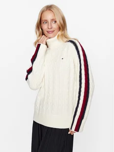 Tommy Hilfiger Golf WW0WW40831 Écru Regular Fit - Swetry damskie - miniaturka - grafika 1