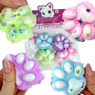 Gniotek Kocia łapka Pastel 4 szt - Zabawki sensoryczne - miniaturka - grafika 1