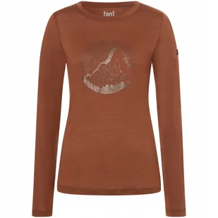 Koszulka damska longsleeve Super.natural W Mountain Mandala Tree Ls brąz L - Koszulki i topy damskie - miniaturka - grafika 1