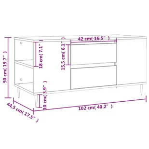 Stolik kawowy, dąb sonoma, 102x44,5x50 cm Lumarko! - Ławy i stoliki kawowe Stolik kawowy, dąb sonoma, 102x44,5x50 cm Lumarko! - Ławy i stoliki kawowe - miniaturka - grafika 12