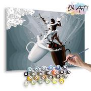 Malowanie po numerach - Malowanie po numerach, 40x50 cm - Kawa z mlekiem / Oh-Art - miniaturka - grafika 1