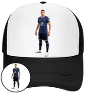 Czapki i chusty sportowe męskie - Czapka z Daszkiem Kylian Mbappe Czarna z Nadrukiem Siatka Bejsbolówka - miniaturka - grafika 1