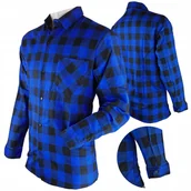 Odzież robocza - KOSZULA FLANELOWA Robocza 100% BAWEŁNA męska BHP NIEBIESKA KRATA rozmiar S - miniaturka - grafika 1