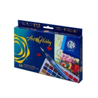 Farby i media malarskie - Zestaw farb akwarelowych Astra ARTHOBBY 36 kol pędzelek wodny paletka - miniaturka - grafika 1