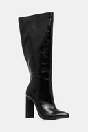 Kozaki damskie - Buffalo kozaki July Boot Hi damskie kolor czarny na słupku 1292055-BLK - miniaturka - grafika 1