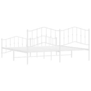 Metalowa rama łóżka z wezgłowiem i zanóżkiem, biała, 193x203 cm Lumarko! - Łóżka - miniaturka - grafika 8