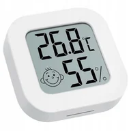 Stacje pogodowe - MINI STACJA POGODOWA TERMOMETR HIGROMETR POGODYNKA POKOJOWA CZUJNIK BATERIA - miniaturka - grafika 1