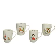 Ozdoby bożonarodzeniowe - Kubek Świąteczny Porcelana Biały Wzory 375Ml - miniaturka - grafika 1