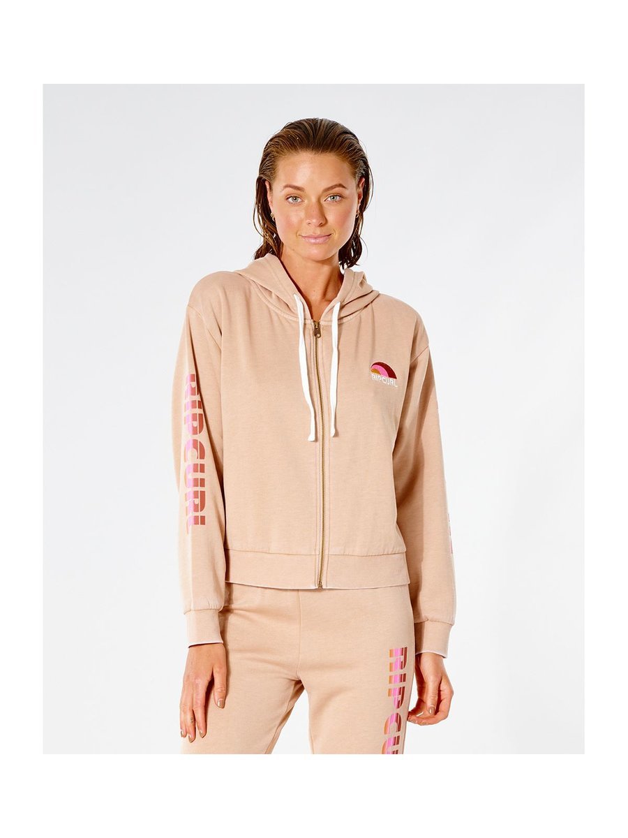 Bluza dresowa damska RIP CURL Wave Shapers Zip Through - beżowy XS