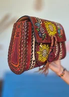 Torebki damskie - Torebka skórzana ręcznie robiona Ivonne brązowa - miniaturka - grafika 1