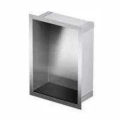 Półki łazienkowe - Półka wnękowa 30 x 20 x 10 cm stalowa ze szklaną nakładką na dno - miniaturka - grafika 1