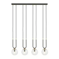 Lampy sufitowe - Emibig GLAM 4 BLACK/TRANSPARENT 1114/4 lampa wisząca szklane klosze GLAMOUR 1114/4 - miniaturka - grafika 1