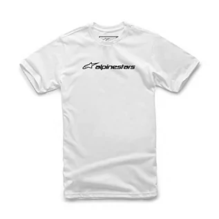Koszulki męskie - Alpinestars Męski T-shirt liniowy biały czarny M - grafika 1
